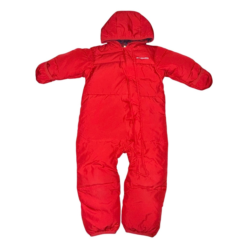 Columbia Snuggly Bunny Bunting Bag 18-24M Red Down Insulated Snowsuit‎ Cozy Warm